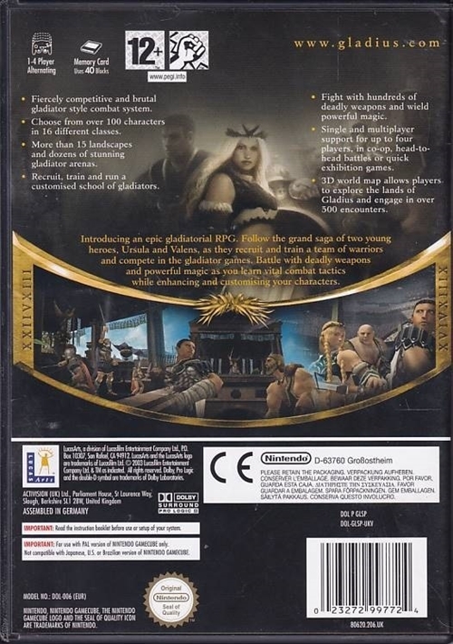 Gladius - GameCube (B Grade) (Genbrug)